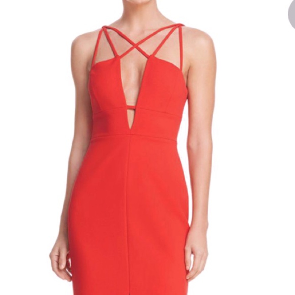 Bcbgmaxazria red cocktail mini dress size 02 bcbg
